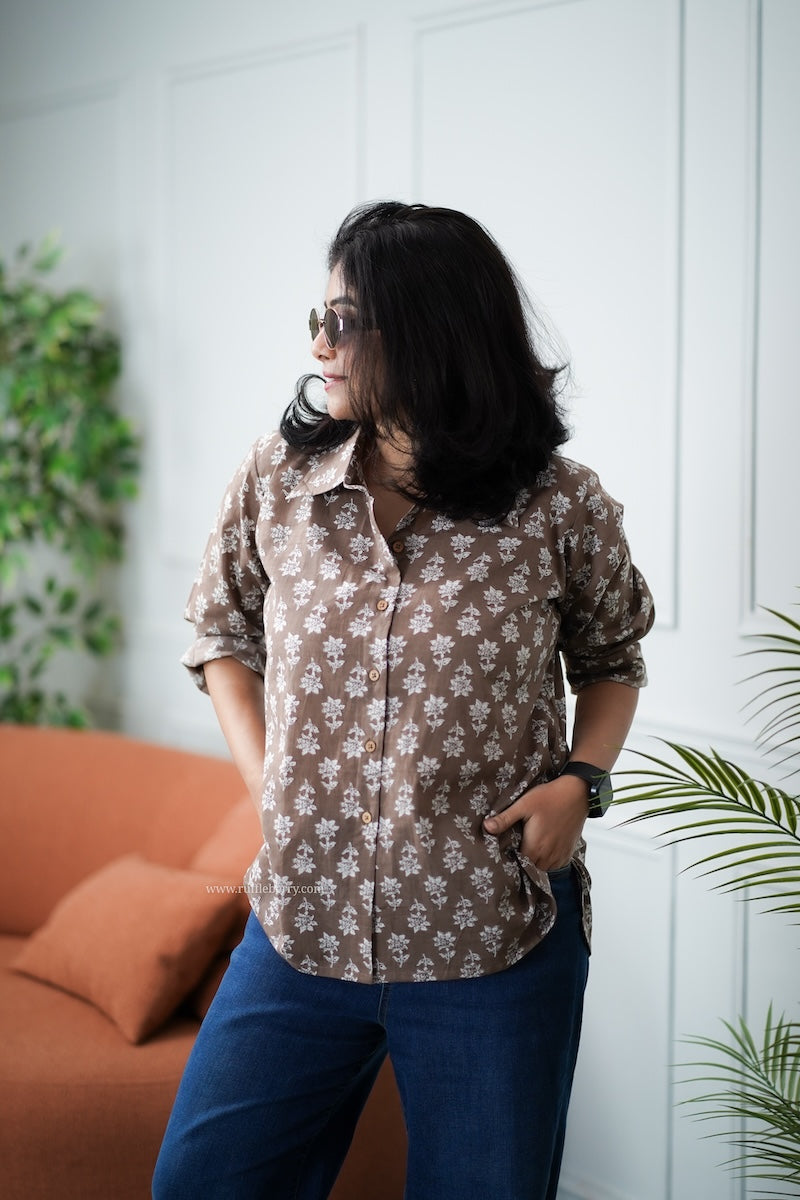 caramel cotton shirt
