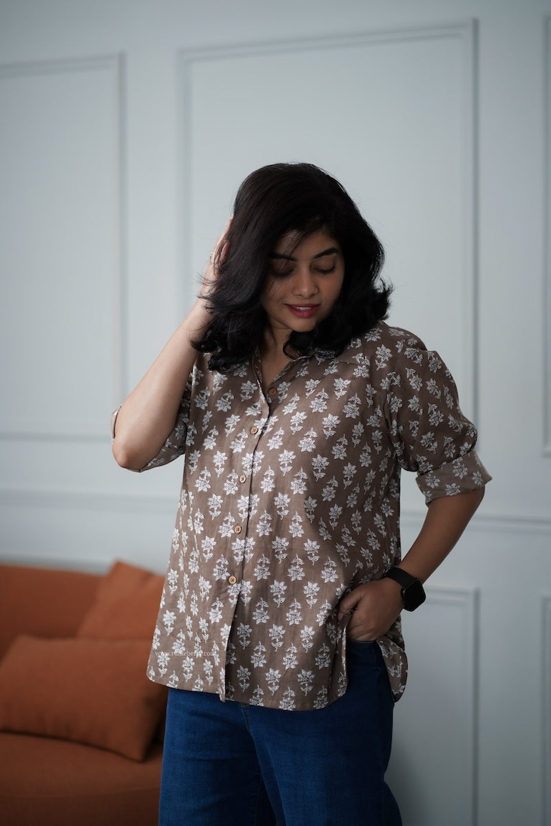 caramel cotton shirt