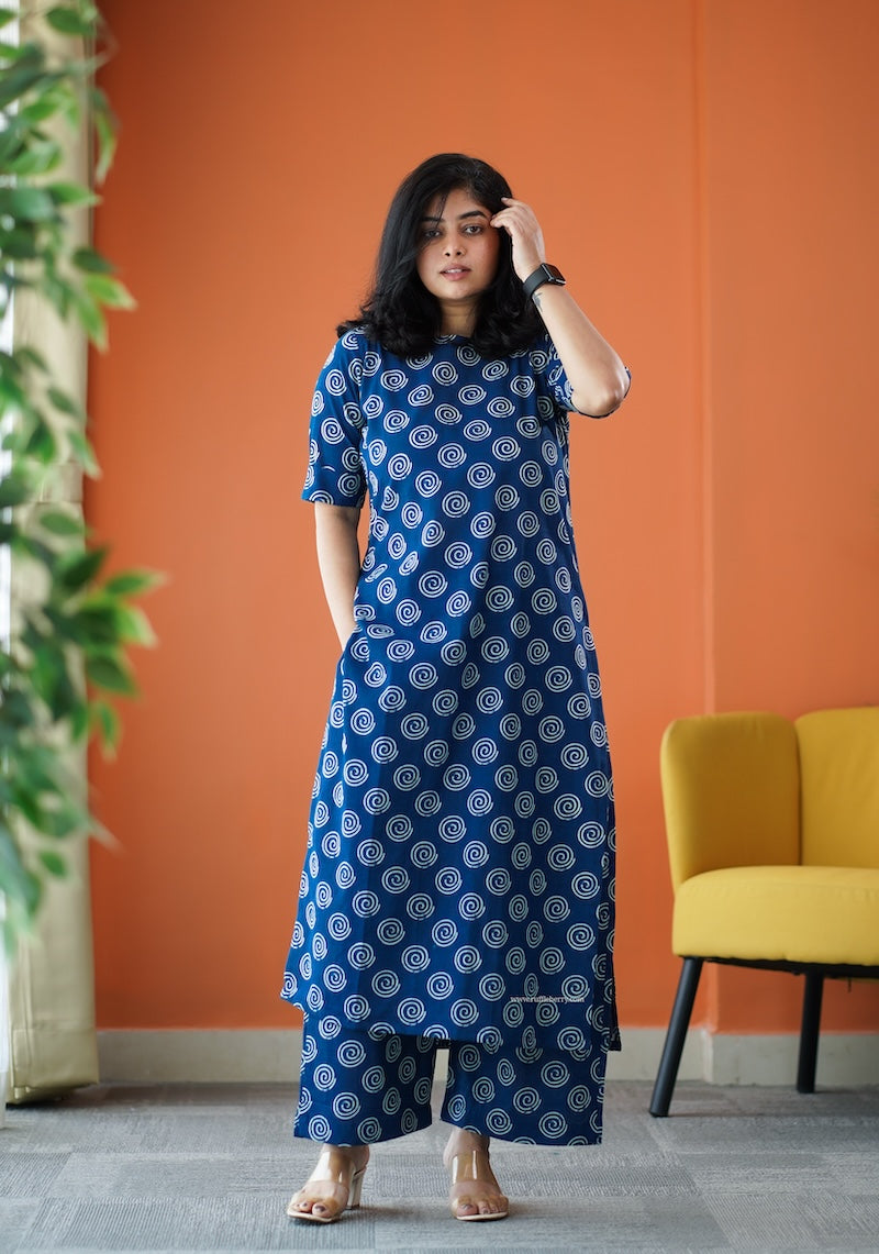 june blue cotton co-ord set
