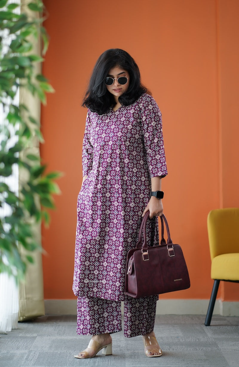 june wine cotton co-ord set