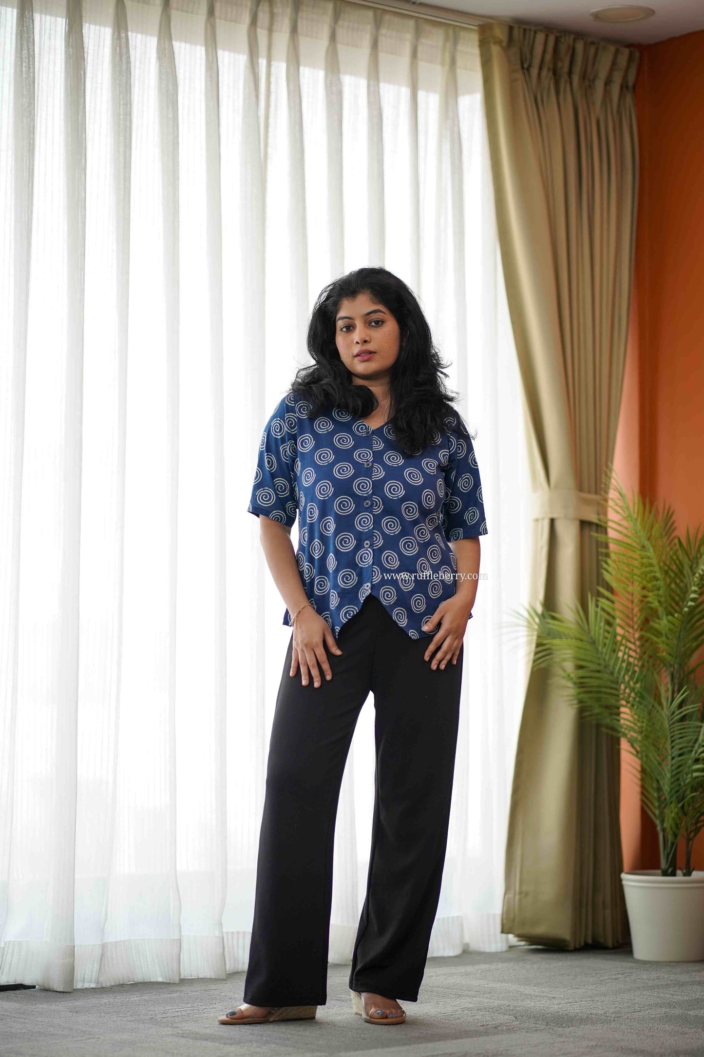 dark blue vest style short kurti