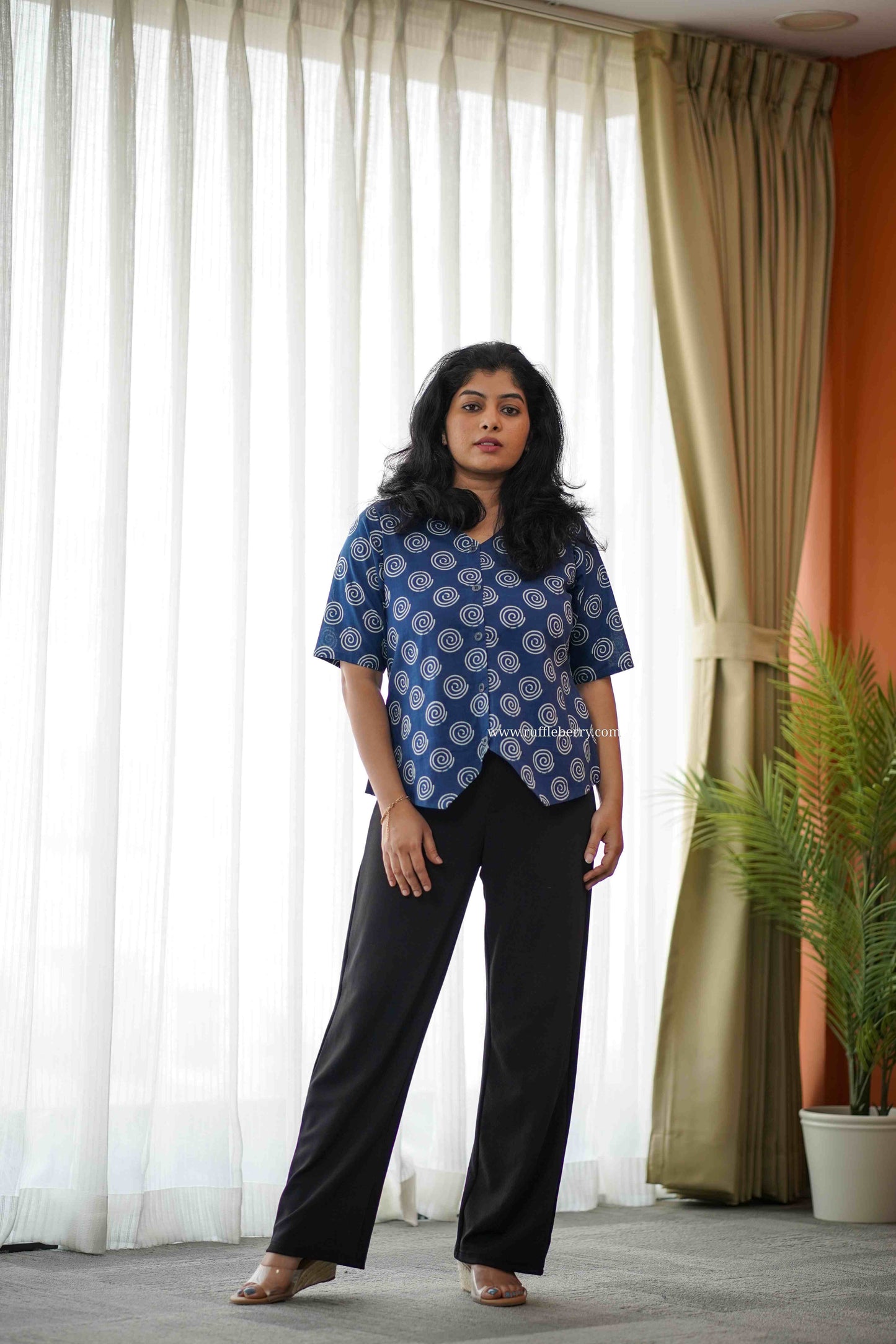 dark blue vest style short kurti