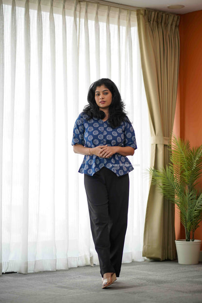 Dark Blue Vest Style Short Kurti