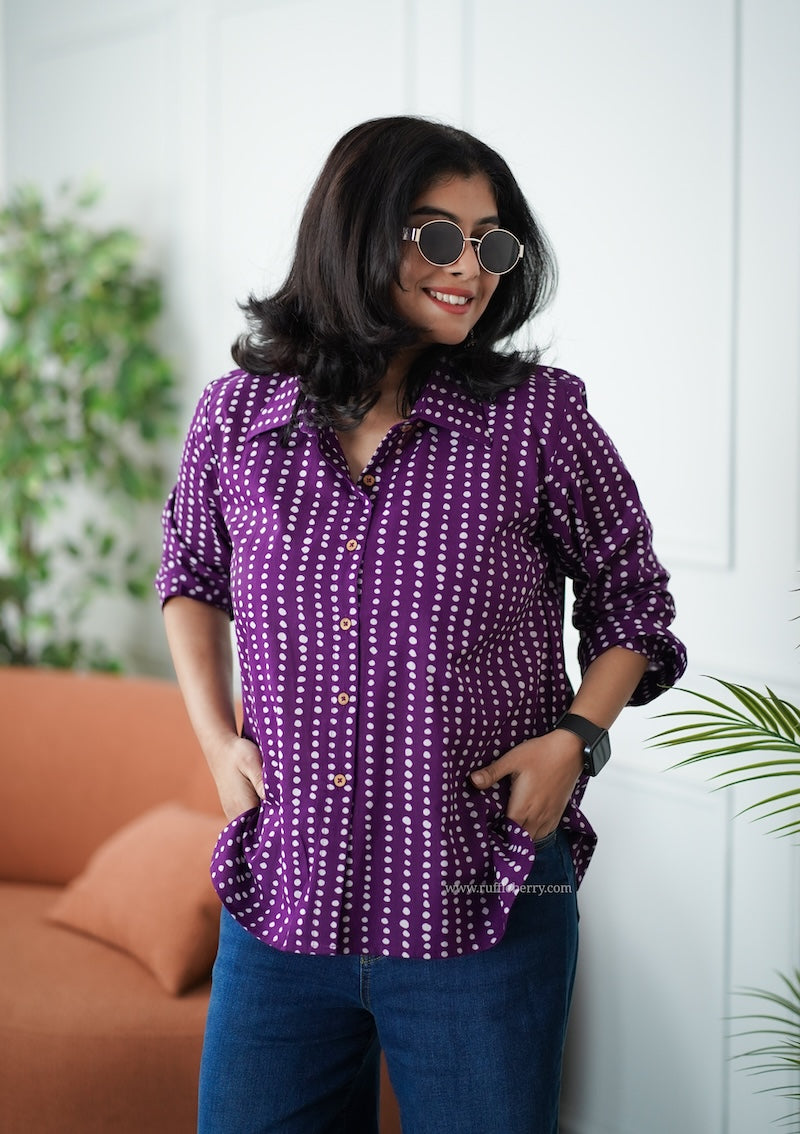 purple cotton shirt