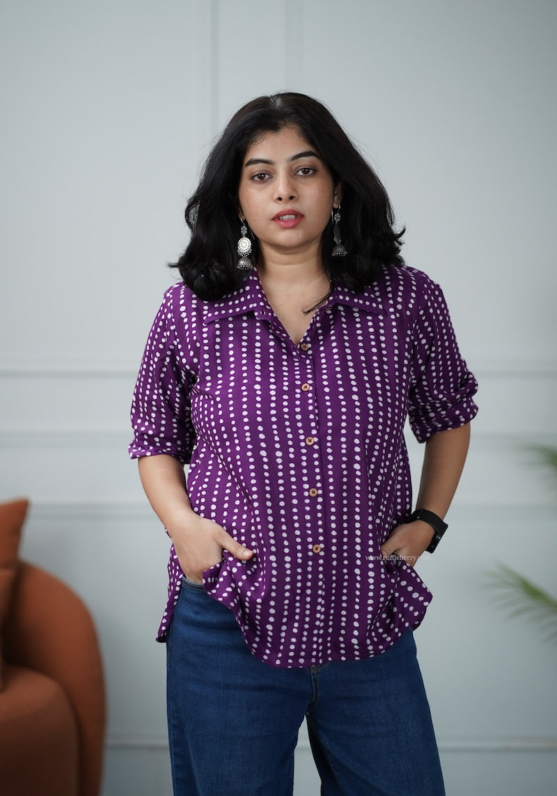 purple cotton shirt
