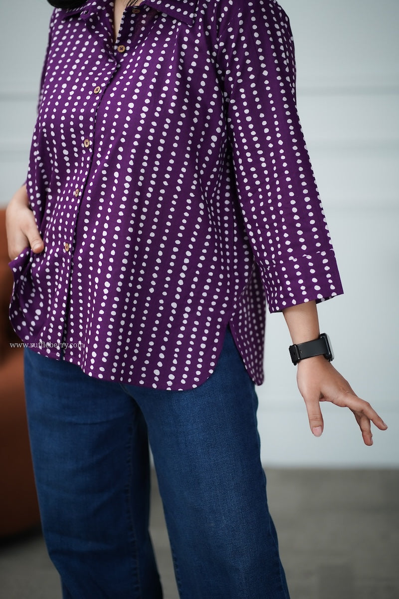 purple cotton shirt