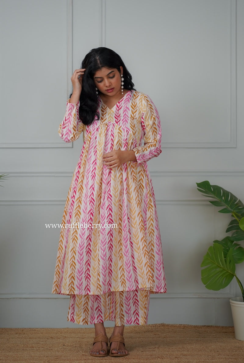 kanmani white cotton co-ord set
