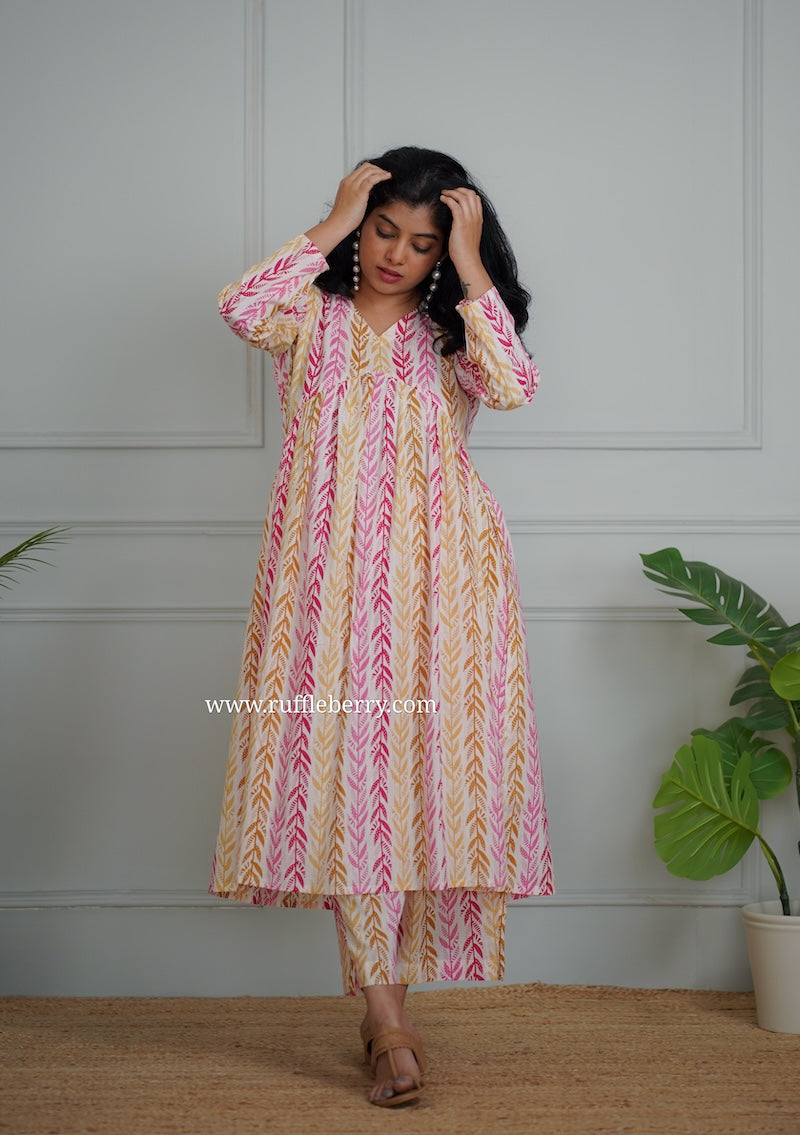 kanmani white cotton co-ord set