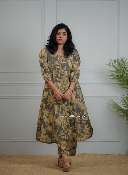 Kanmani Grey Cotton Co-ord Set