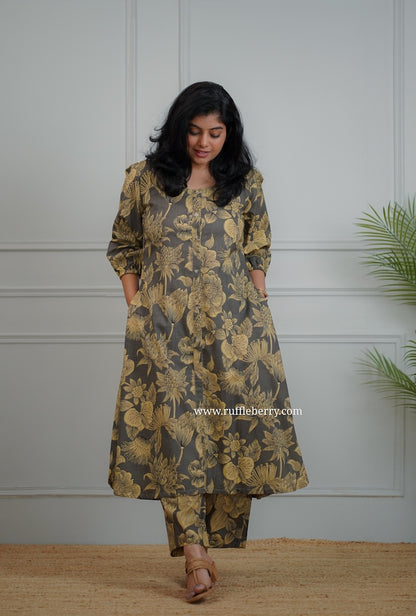 Kanmani Grey Cotton Co-ord Set