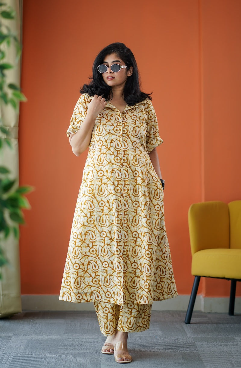 june yellow cotton co-ord set