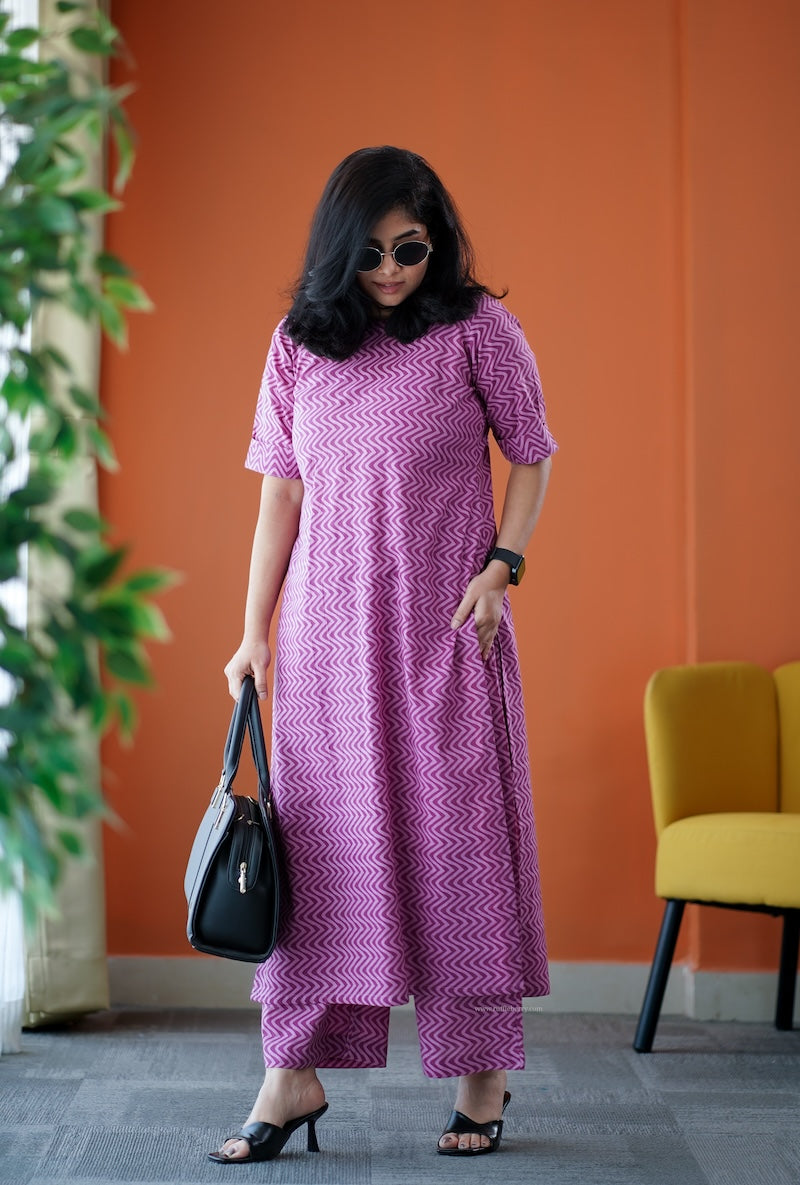 june pink cotton co-ord set
