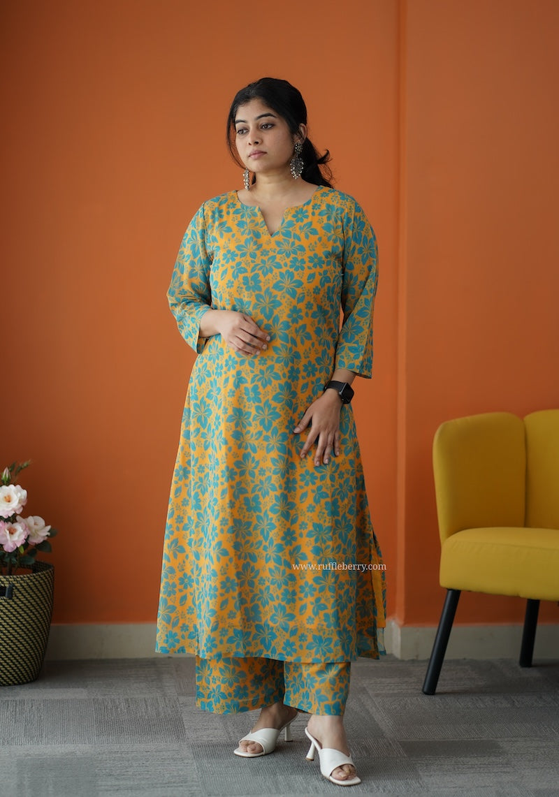 varang mustard georgette co-ord set