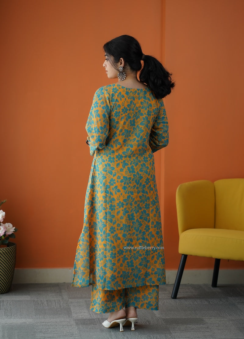 varang mustard georgette co-ord set