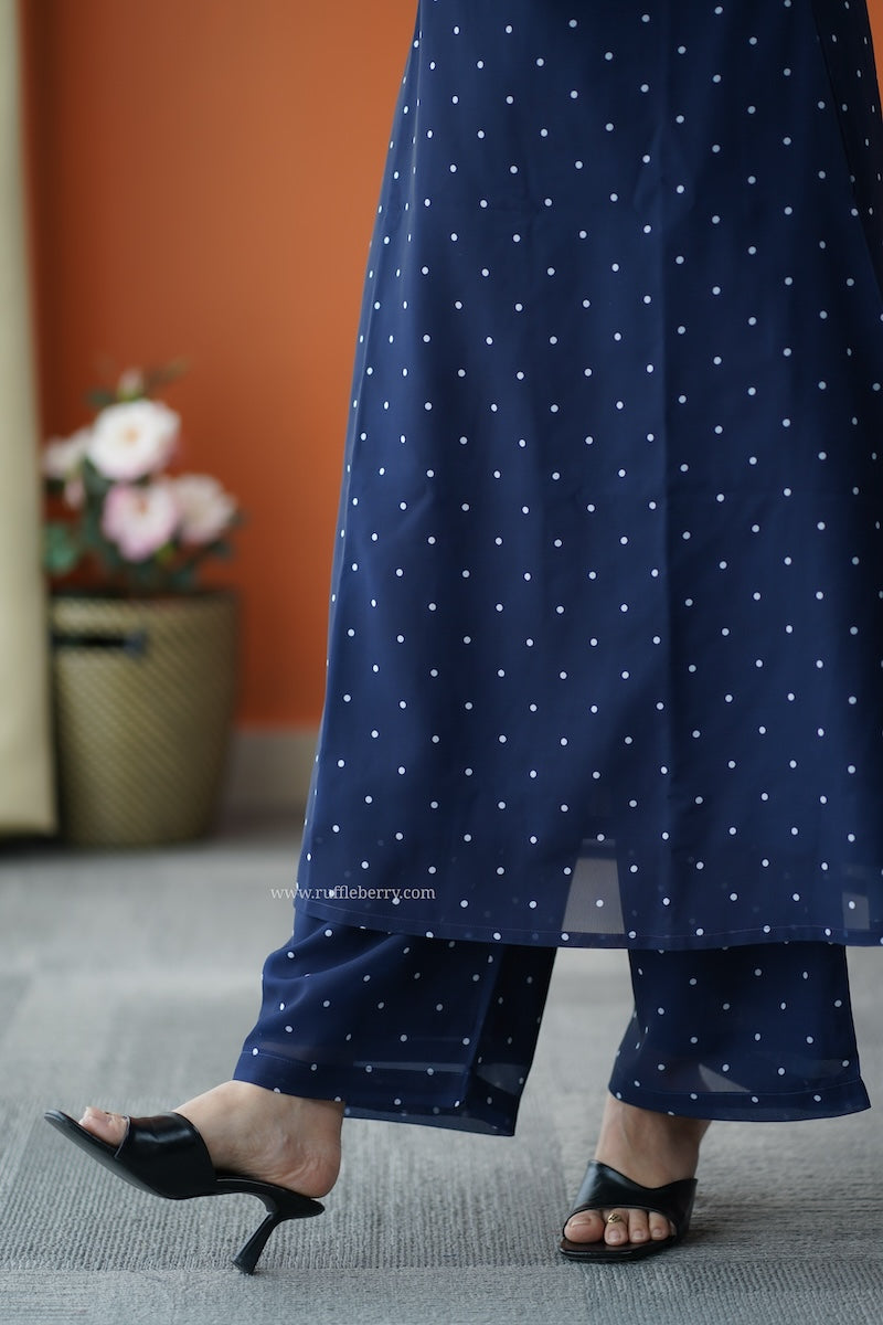varang blue georgette co-ord set