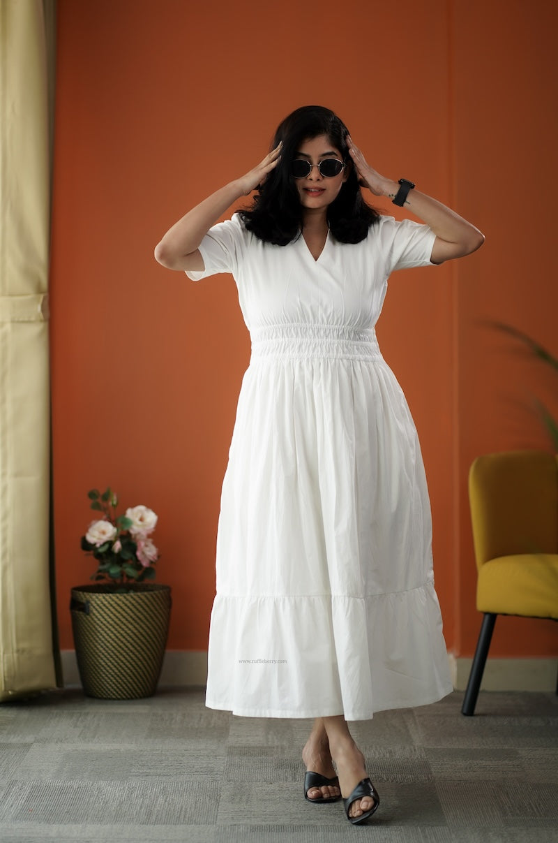 daisy cotton tier dress