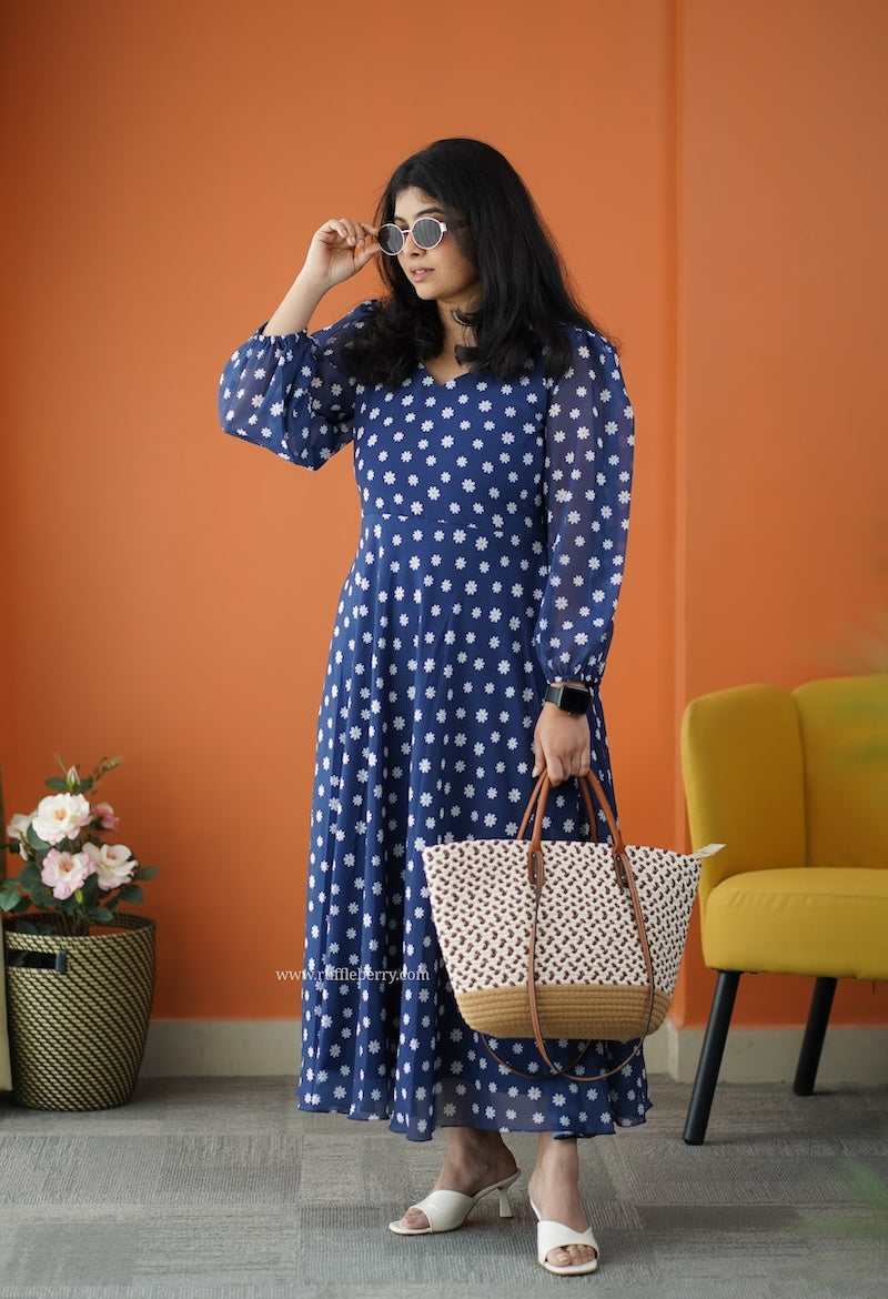 forget me not ocean georgette dress