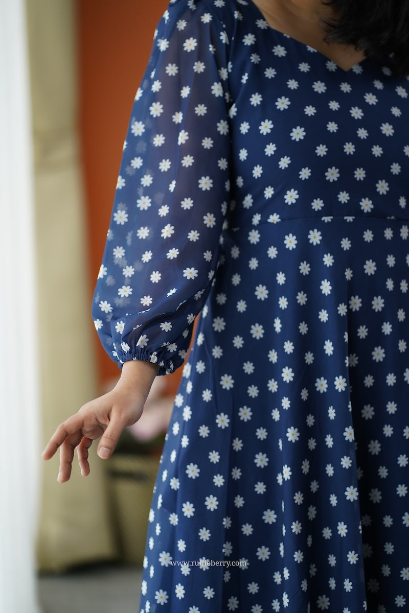 forget me not ocean georgette dress