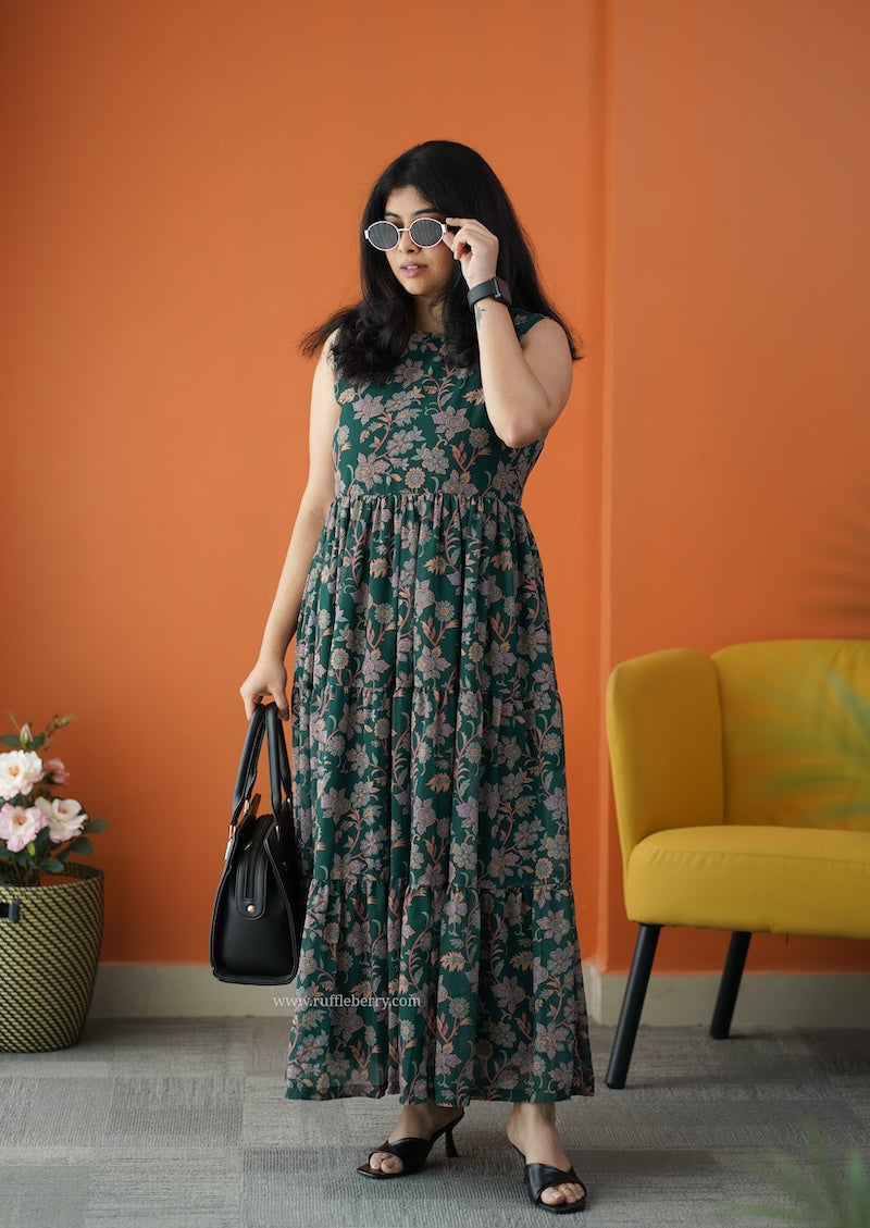 forget me not forest georgette dress