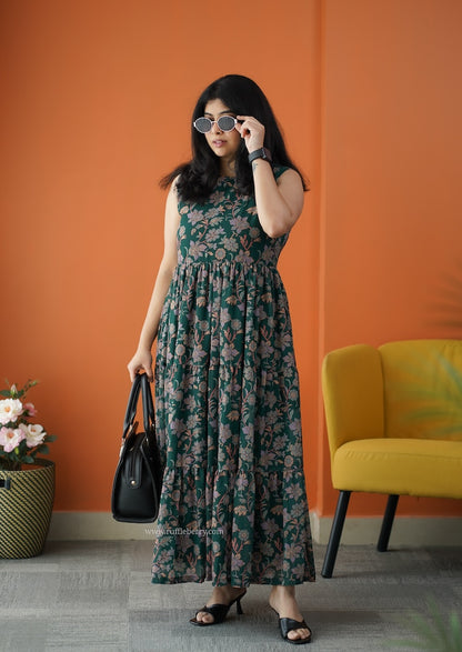 Forget Me Not Forest Georgette Dress