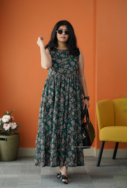Forget Me Not Forest Georgette Dress