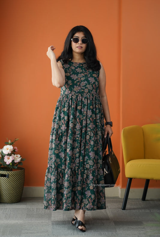 Forget Me Not Forest Georgette Dress