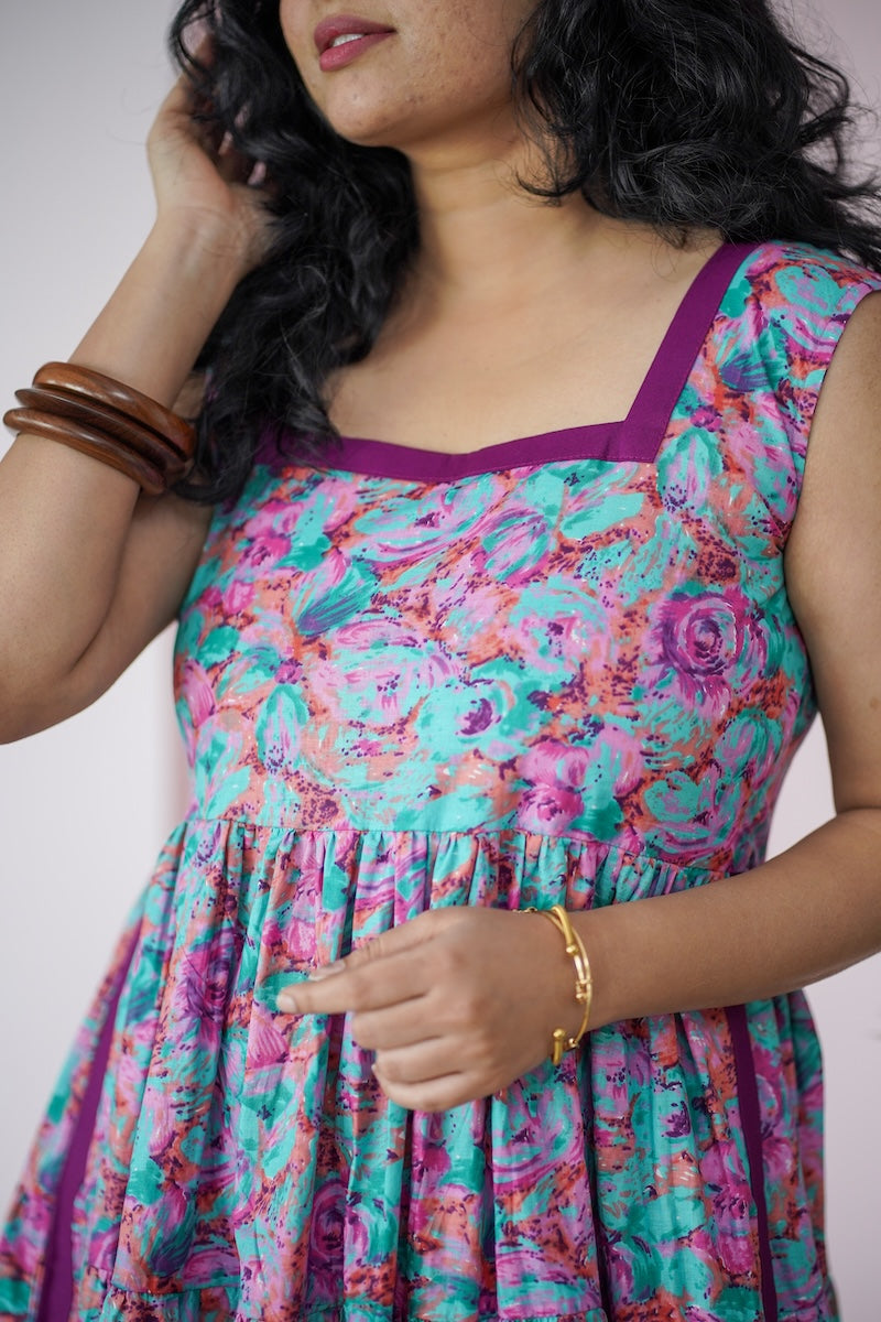 Maroba MultiFloral Cotton Tier Dress