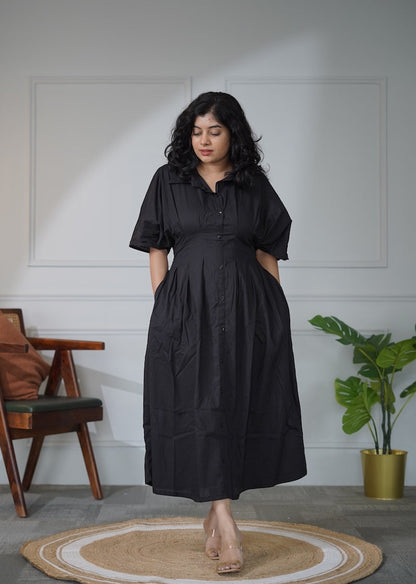 Elira PitchBlack Cotton Dress