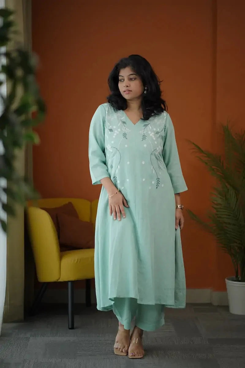 sakhi embroidered cotton co-ord set