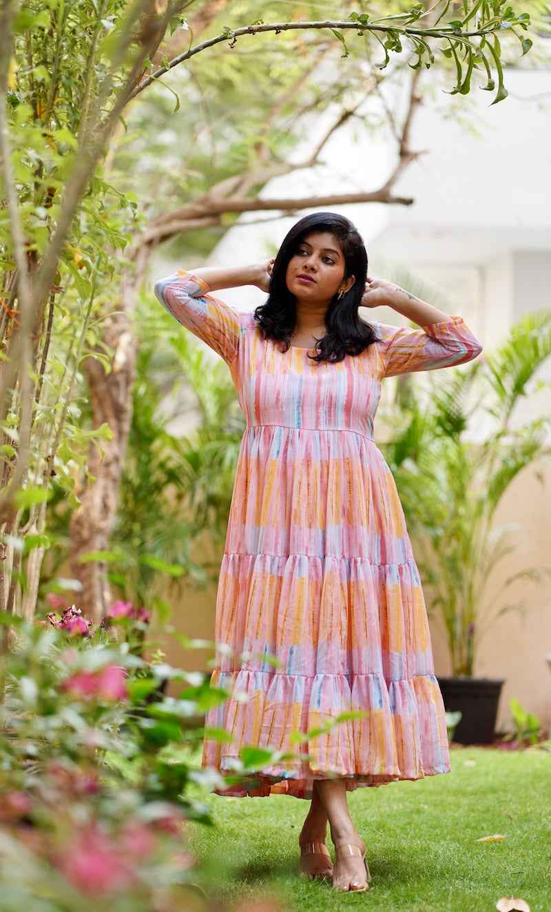 candy georgette tier dress