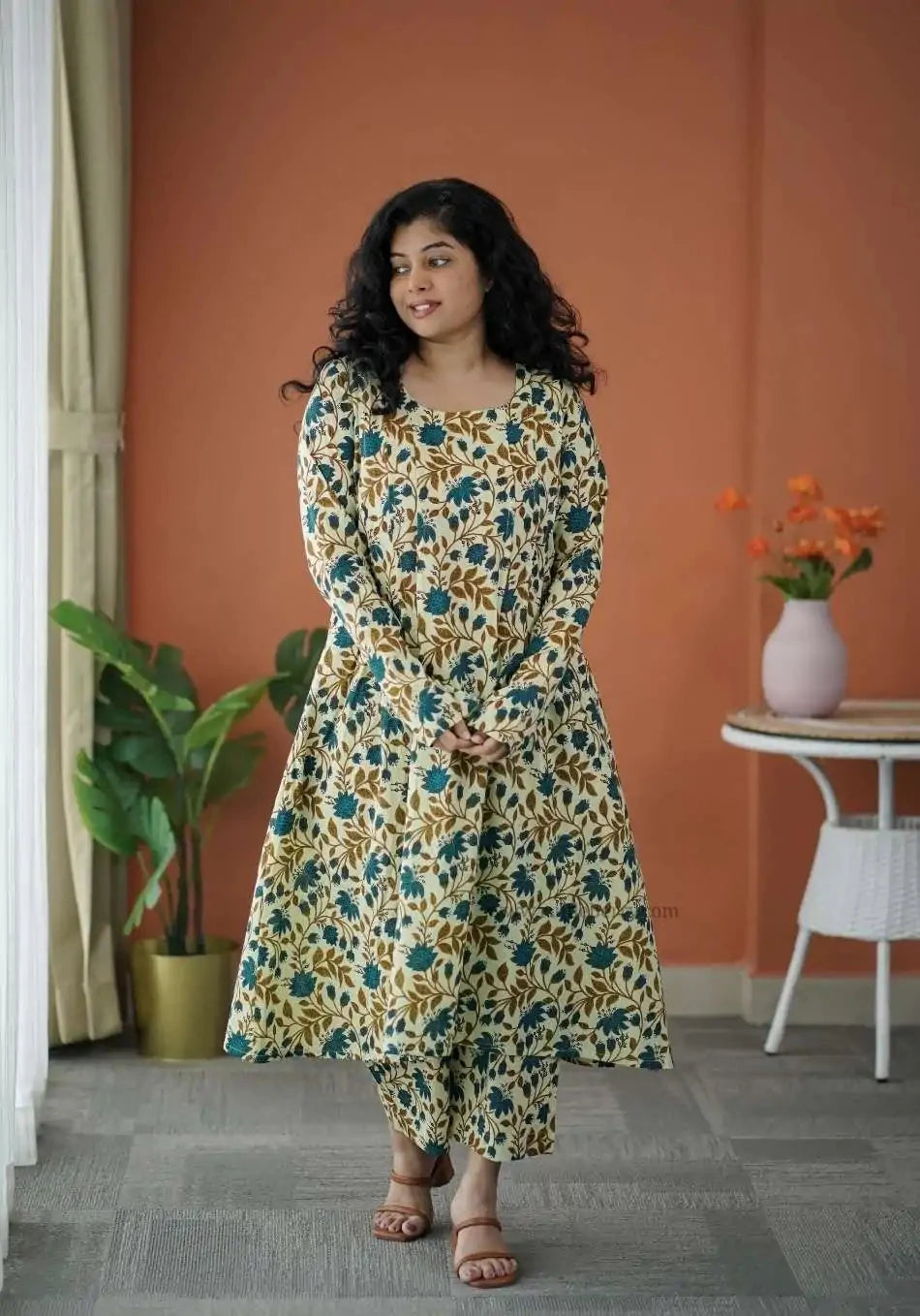 niva cream cotton co-ord set