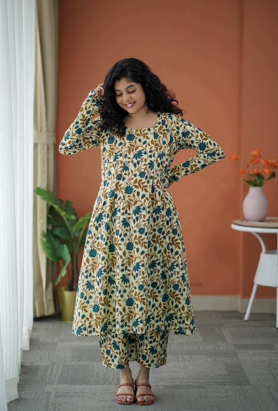 niva cream cotton co-ord set