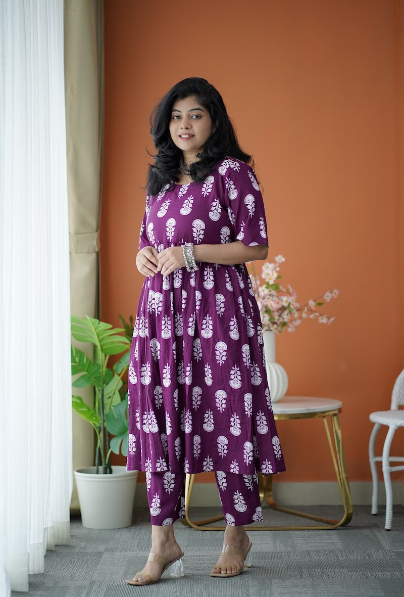 jaan magenta cotton co-ord set