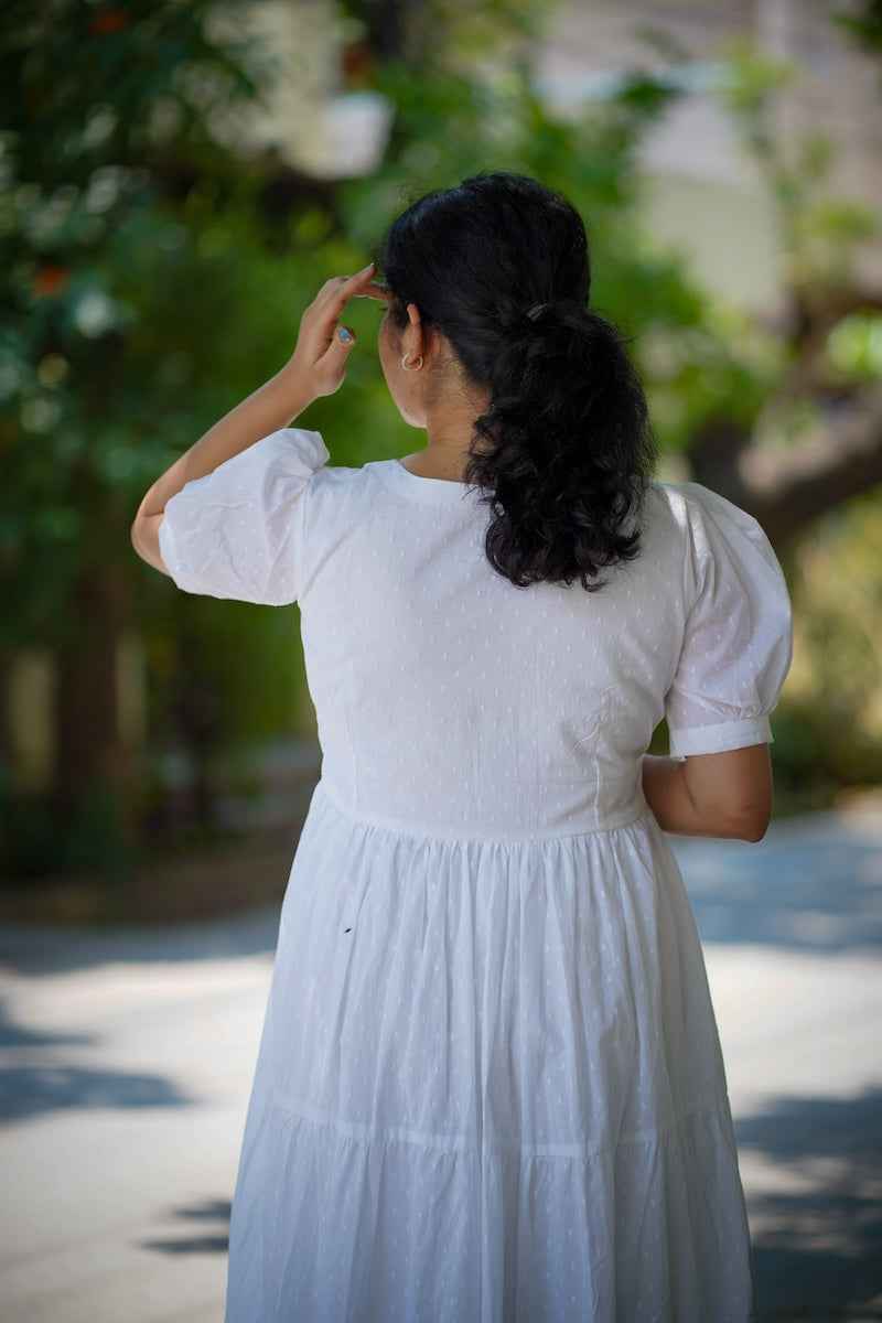 nadira white cotton dress