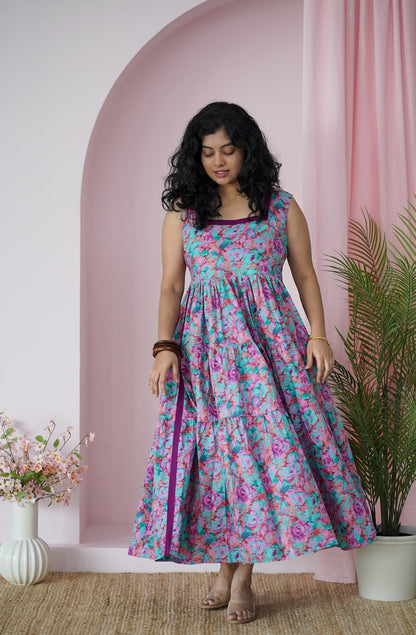 Maroba MultiFloral Cotton Tier Dress
