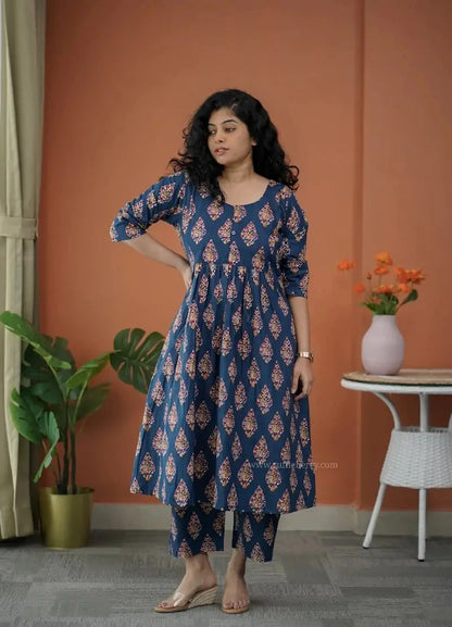 Niva NavyBlue Cotton Co-ord Set