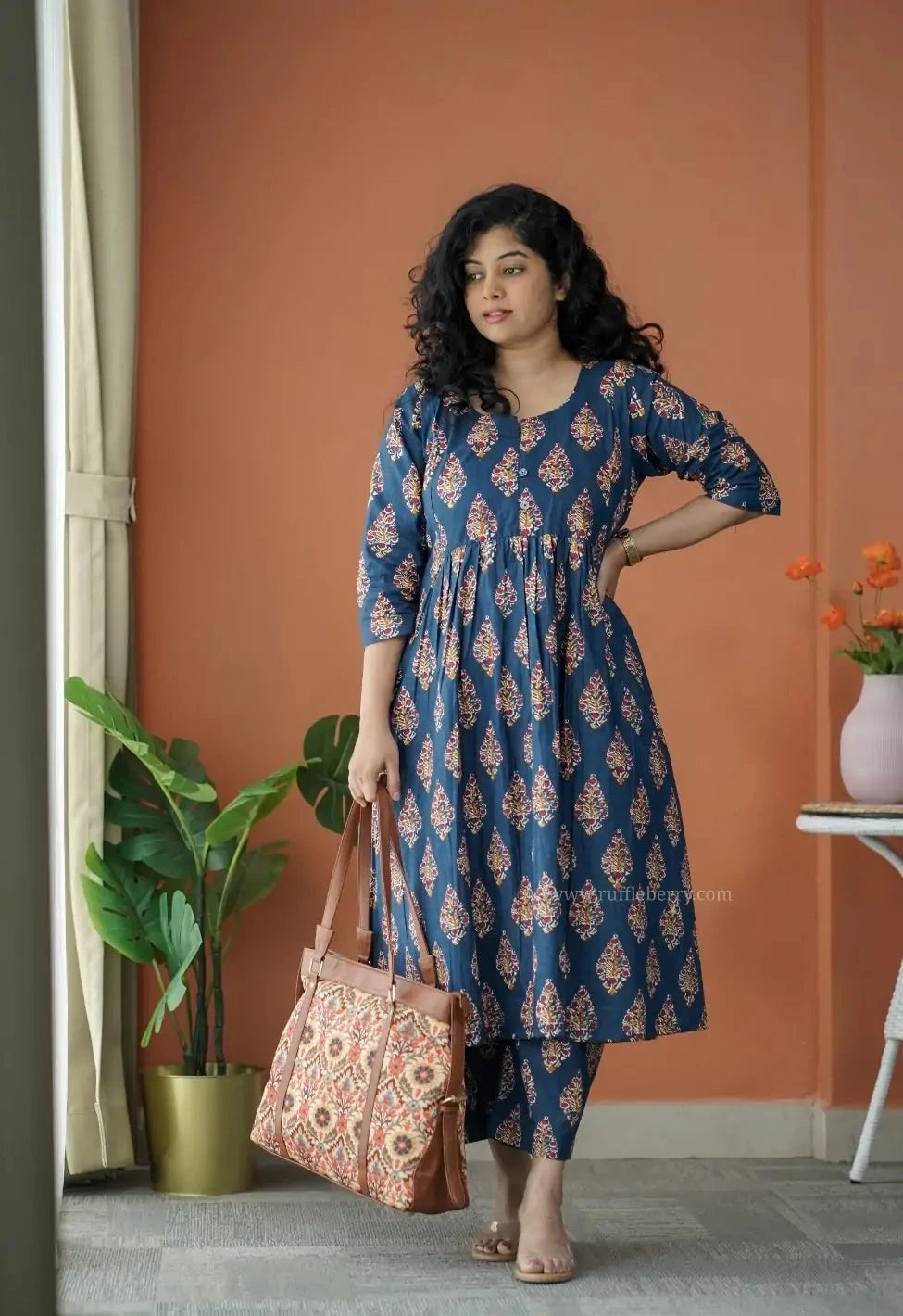 Niva NavyBlue Cotton Co-ord Set