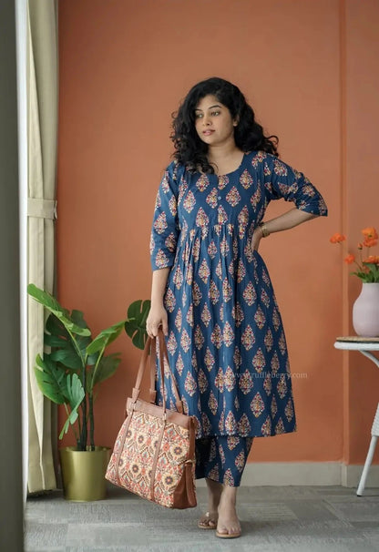 Niva NavyBlue Cotton Co-ord Set