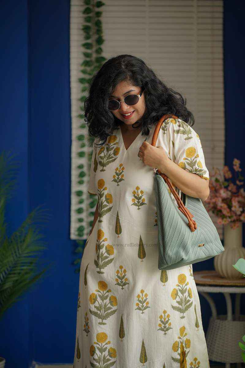 augusta white floral aline cotton dress