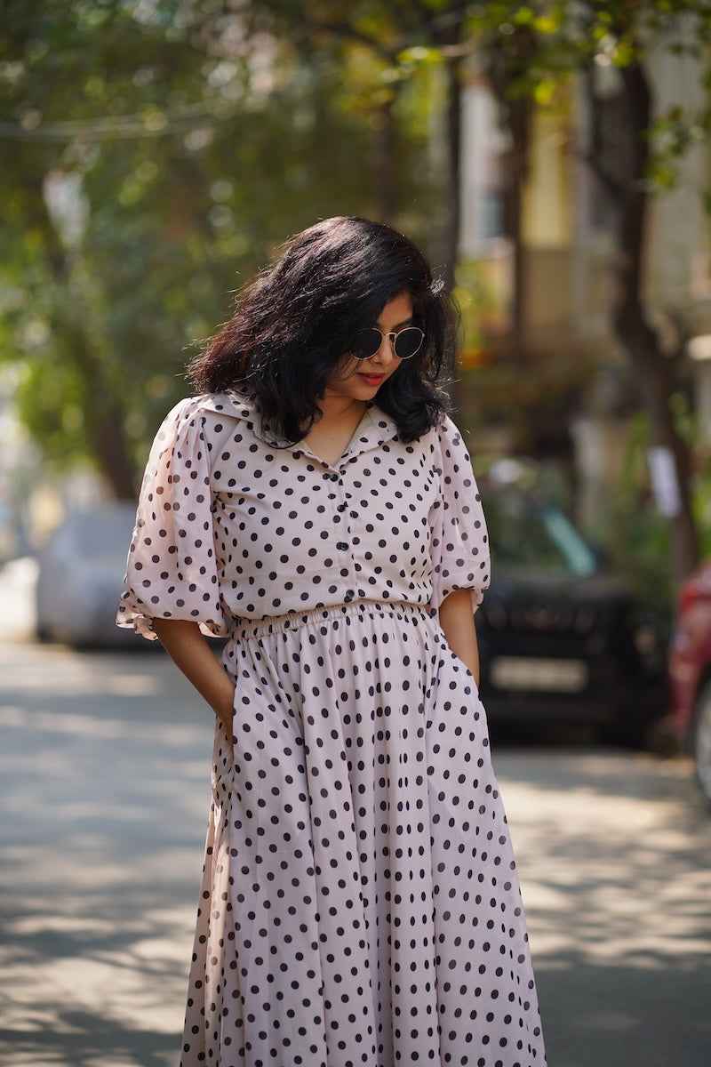 cream georgette skirt dress