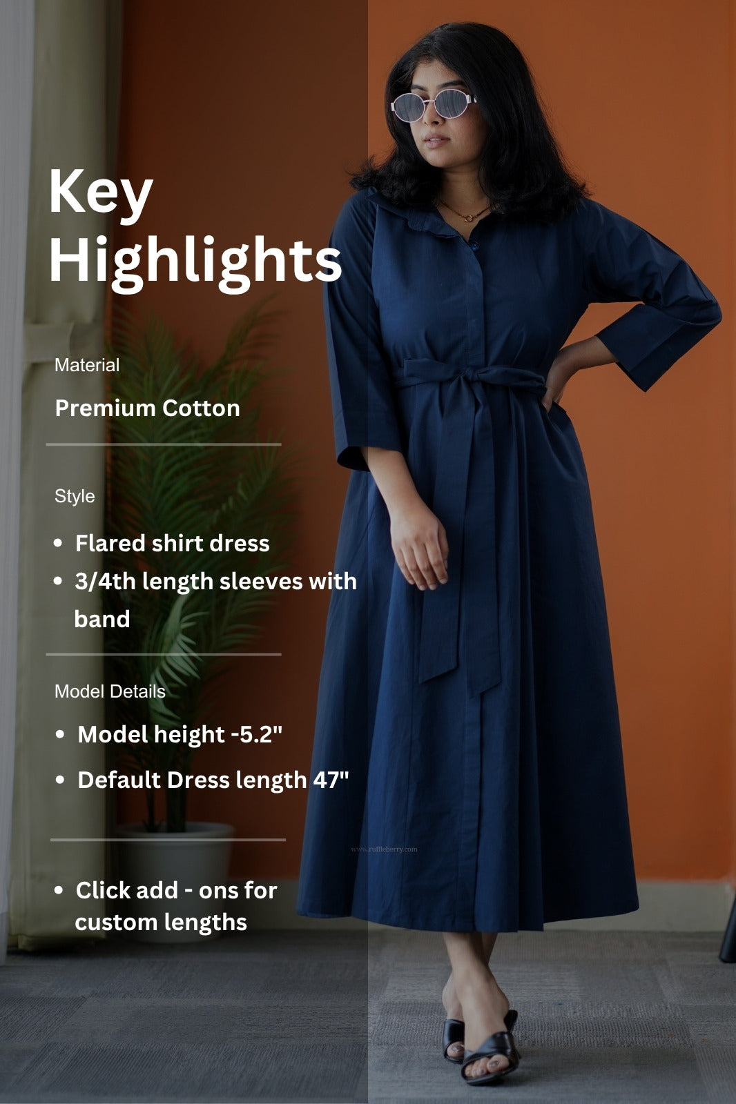 Cindy Cotton Flared Shirt Dress – Ruffleberry